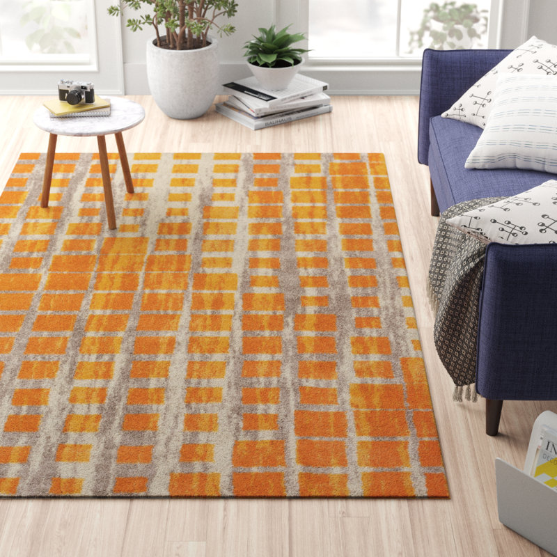 Zipcode Design™ Tiarra MidCentury Modern Yellow Area Rug & Reviews